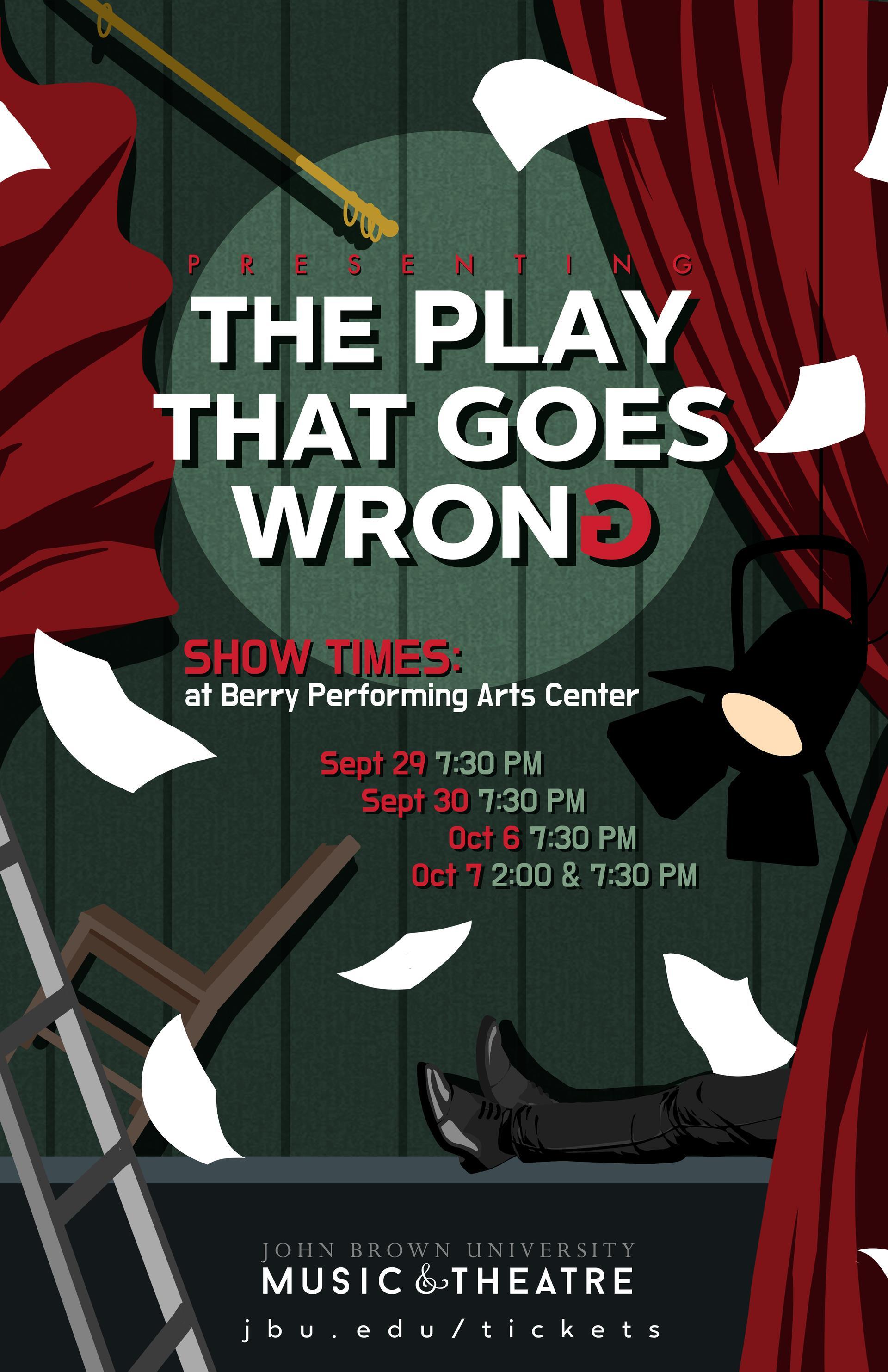 JBU Music & Theatre to Present 'The Play That Goes Wrong'